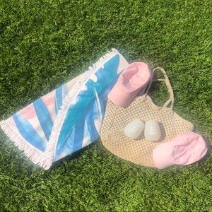 Tone It Up Beach Bag, Towel, Hats, & Wine Glasses